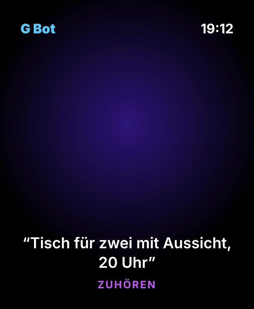 G Bot – Zuhören: Tisch für zwei mit Aussicht, 20 Uhr