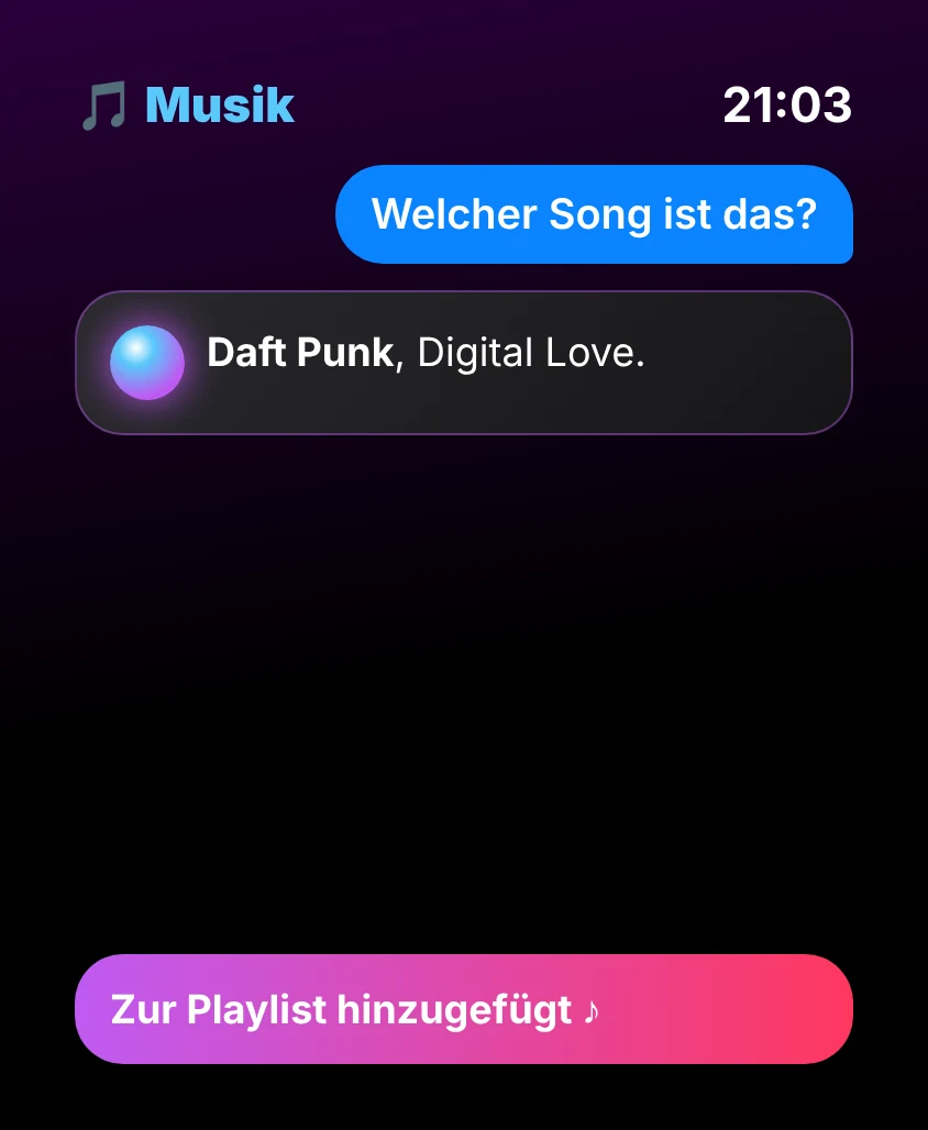 G Bot – Musik: Daft Punk, Digital Love. Zur Playlist hinzugefügt ♪