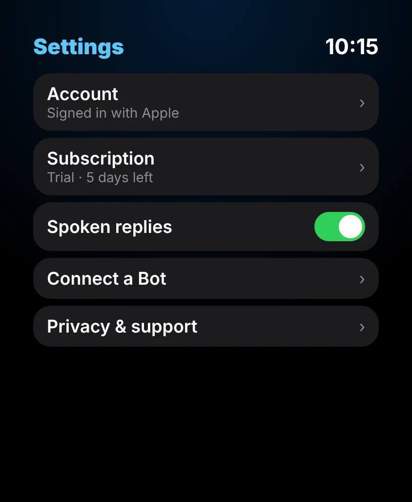 G Bot – Settings