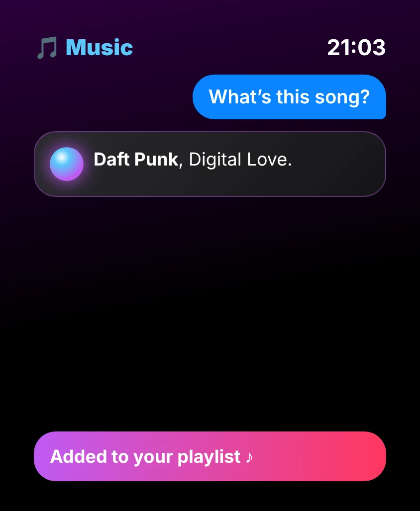 G Bot – Music: Daft Punk, Digital Love. Added to your playlist ♪
