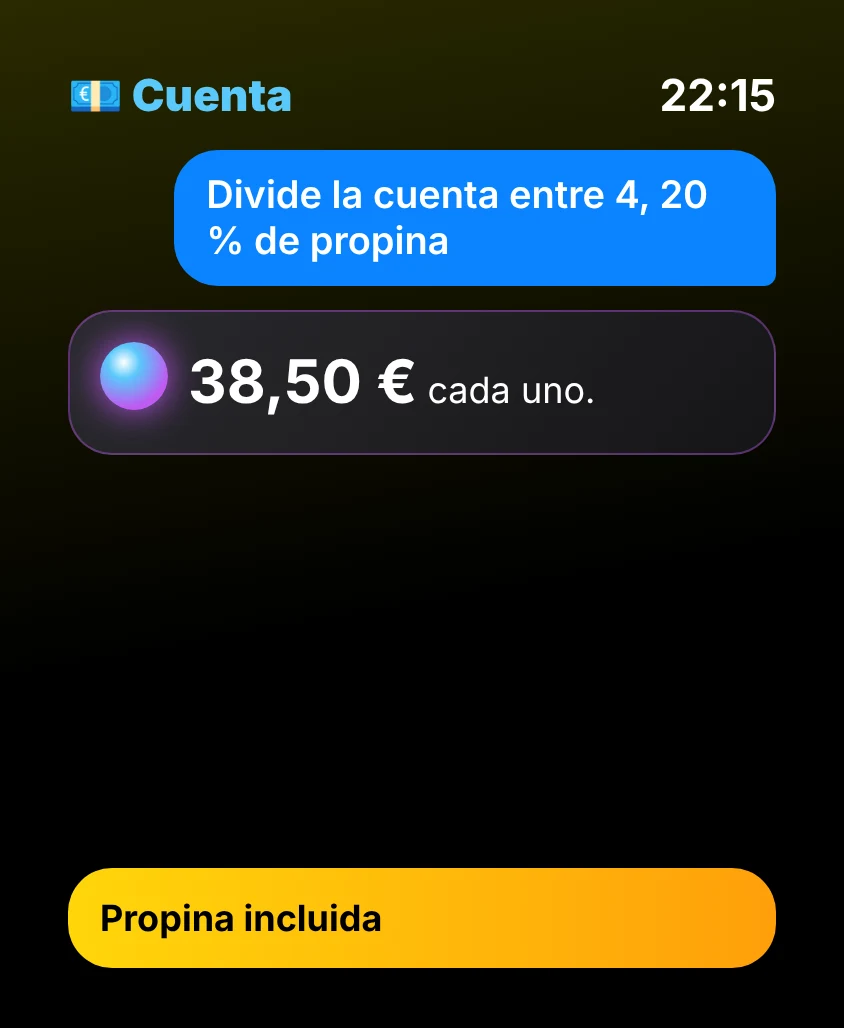 G Bot – Cuenta: 38,50 € cada uno. Propina incluida