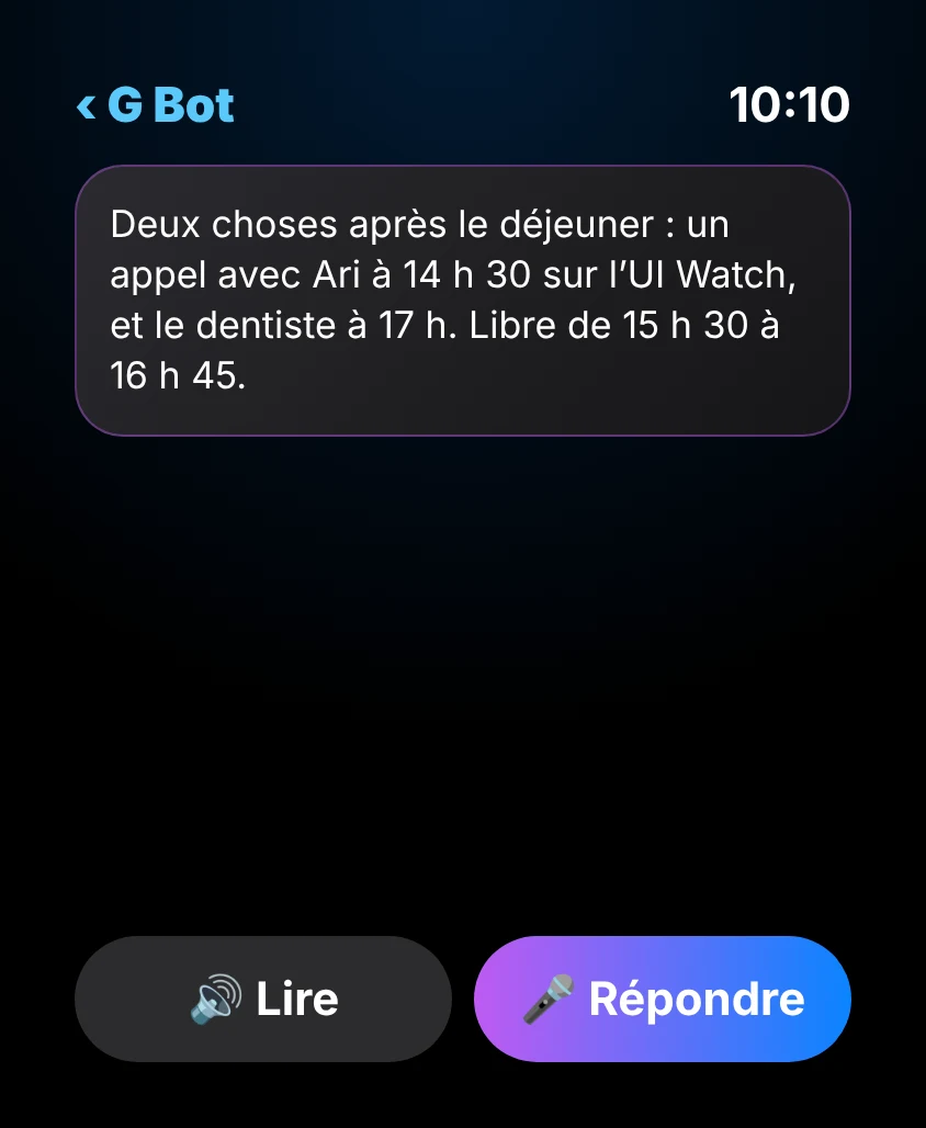 G Bot – Réponse