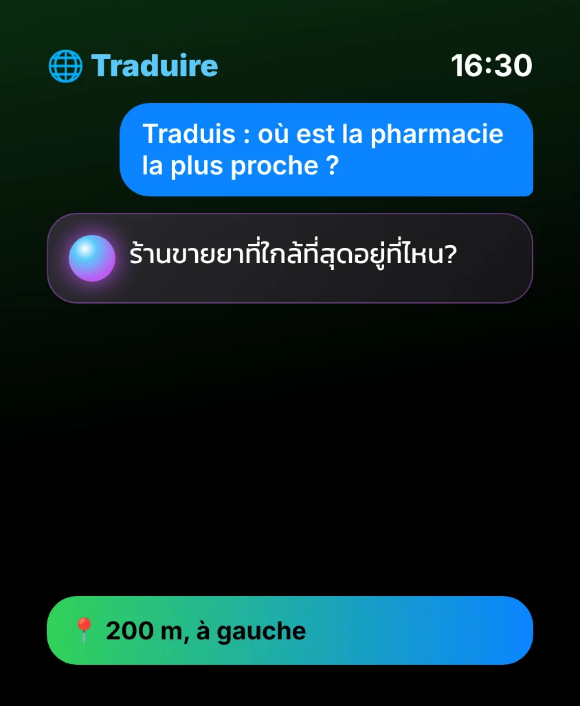 G Bot – Traduire: ร้านขายยาที่ใกล้ที่สุดอยู่ที่ไหน? 📍 200 m, à gauche