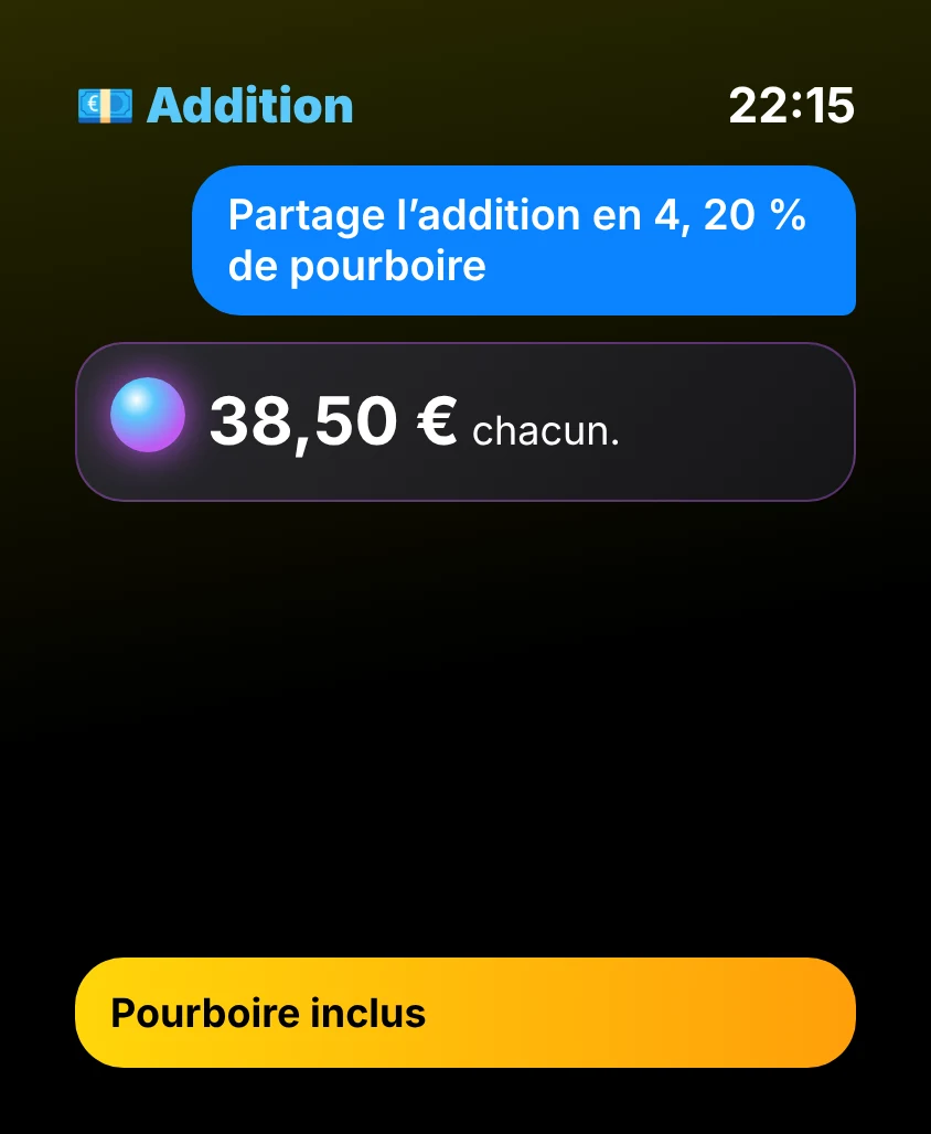 G Bot – Addition: 38,50 € chacun. Pourboire inclus