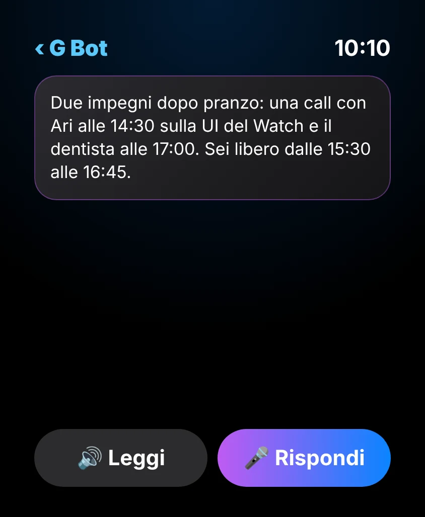 G Bot – Risposta