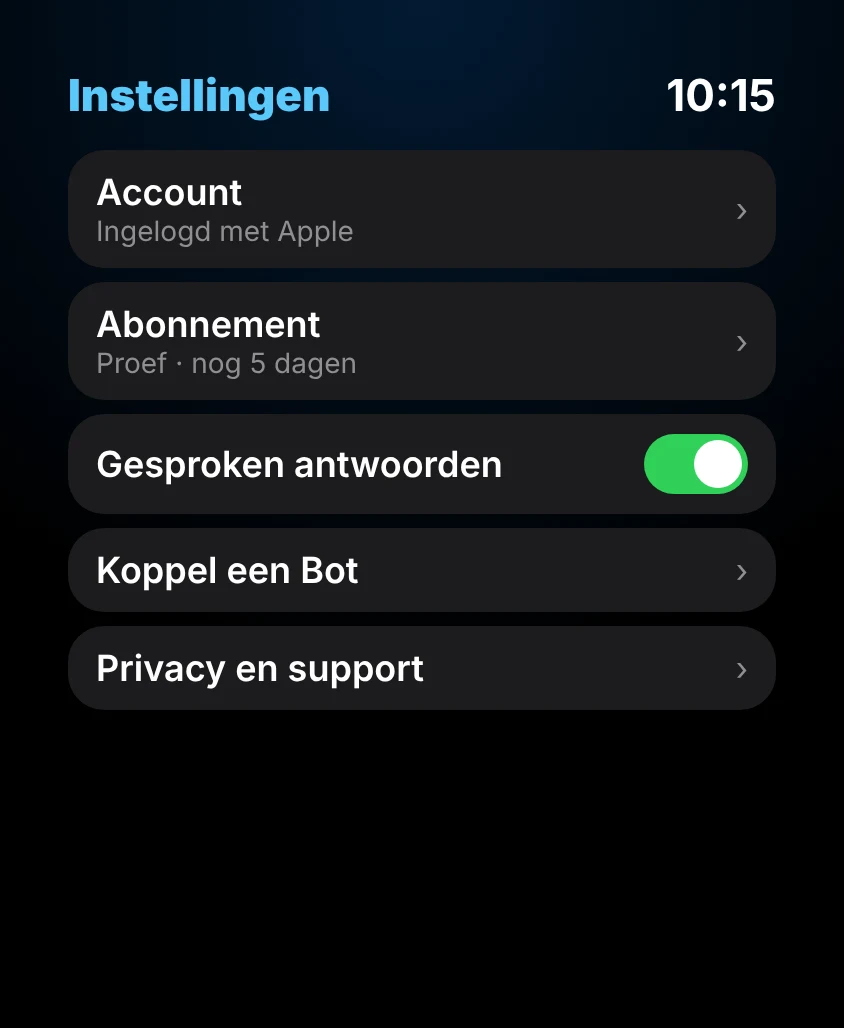 G Bot – Instellingen